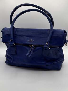 Kate Spade Fremont Place Carmen Satchel Royal Blue Leather Handbag